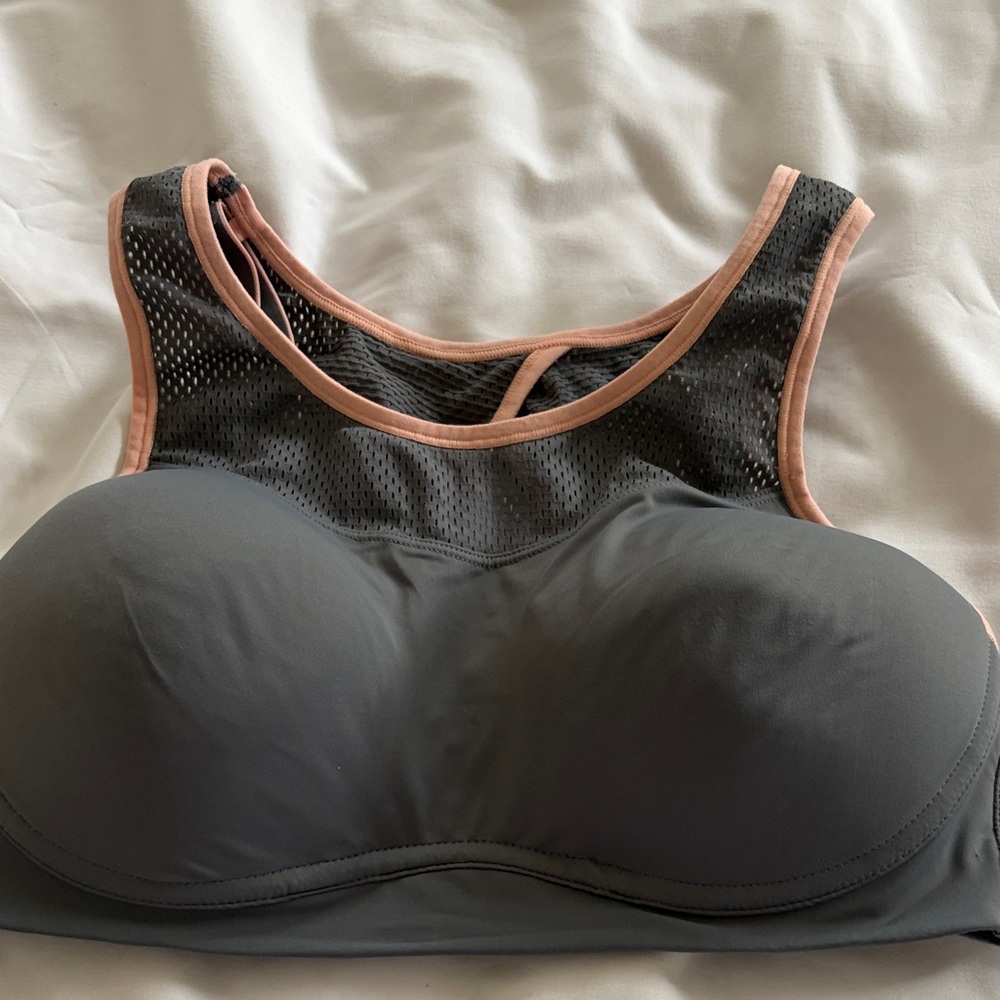 Charcoal and Blush Sports Bra
